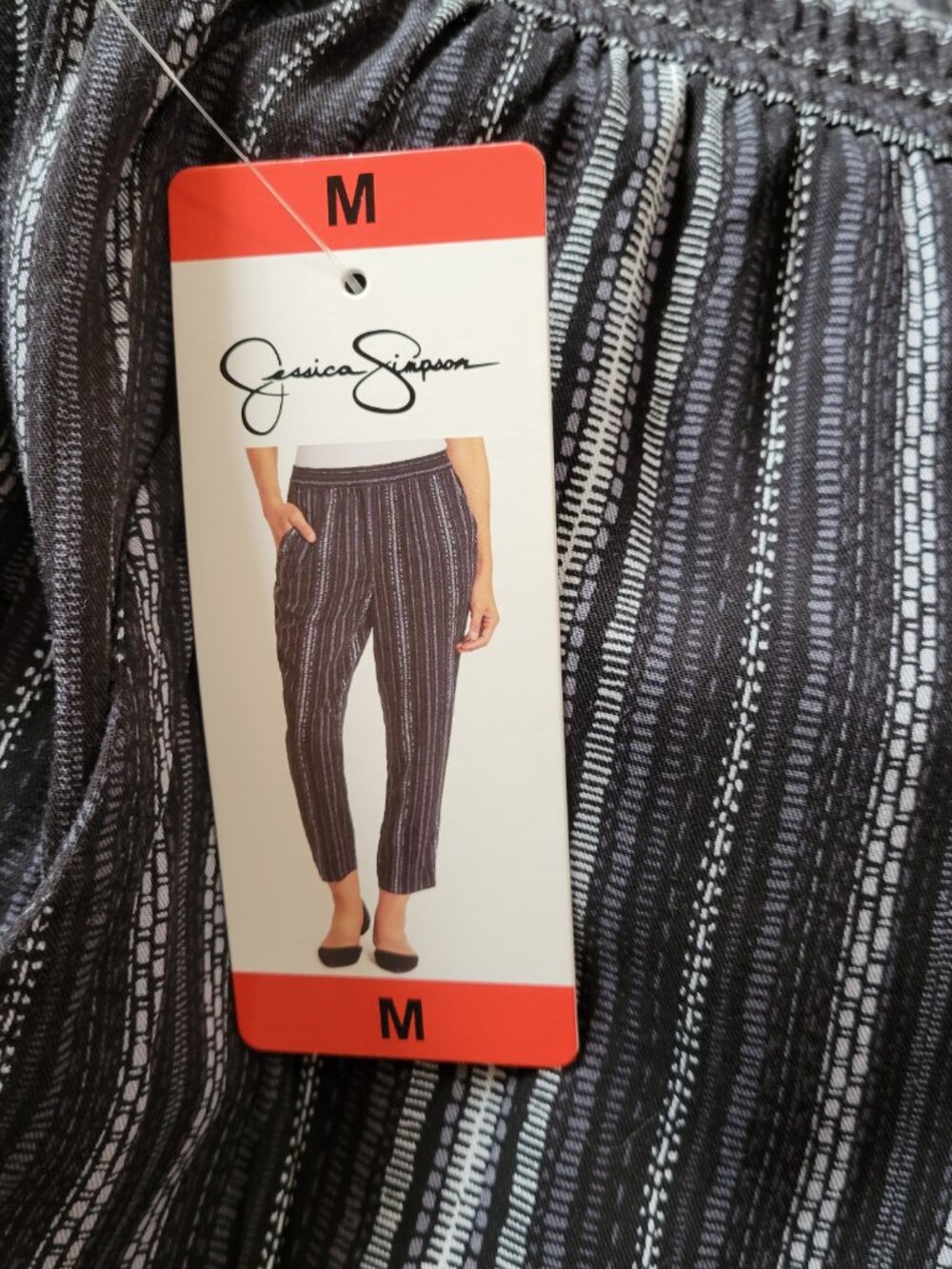✨ NWT Jessica Simpson Cadie Crop Palazzo Pants – Black Stripe (Size M) ✨ - Picture 8 of 15